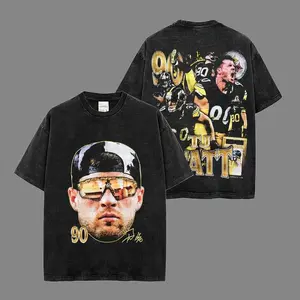 Big Face T.J. Watt 90 Acid T-Shirt, The Steelers Shirt, Sunday Football Shirt, Game Day Shirt, Gift For Fan Football