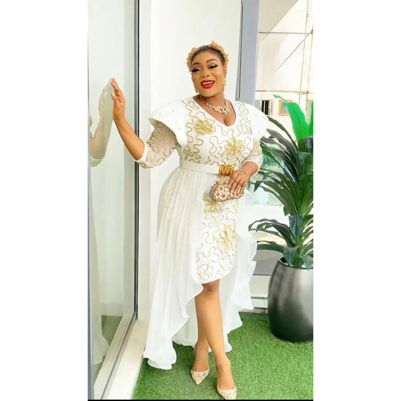 White Embellished White Guest Dress - Statement Mother of The Bride  Overskirt Midi Dress Birthday Party Outfit Dinner Photoshoot Cocktail  Graduation Anniversary Ceremony Gala Formal Womenswear Elegance Embroidered  Design - TikTok Shop