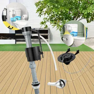 1 Set Universal Toilet Tank Replacement Kit,Include Toilet Fill Valve,2 Inch Low Flow Toilet Rubber Flapper,Side Mount Toilet Flush Brass Handle,Tools & Hardware Hand Tool Kit