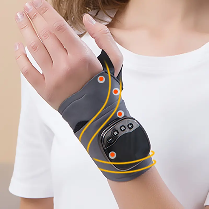 New portable arm massager, wrist heat therapy vibration heating massage device, magnetic USB rechargeable, 3 temperature adjustment settings, 8 mode combinations with 19 intensity adjustments, the best holiday gift
