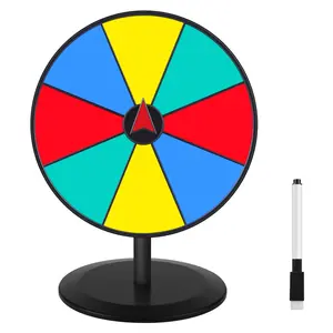 Prize Wheel 8 INCH Tabletop Roulette Wheel of Fortune Spin with Dry Erase Marker for Engaging Home Parties, Trade Show, Carnival Events,Party Birthday Wedding Housewarming
