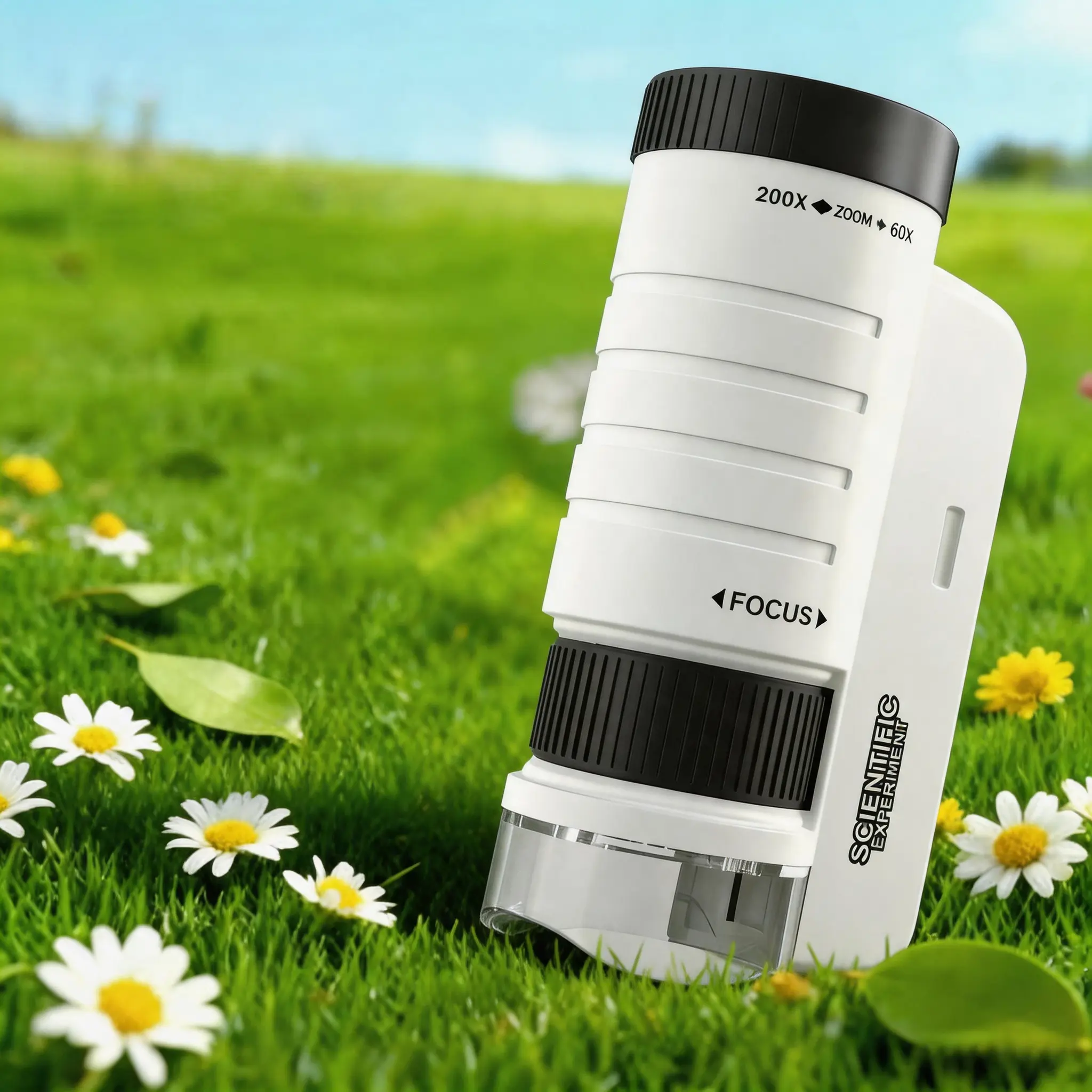 Portable Handheld Microscope,Nature exploration toys for kids,60X-200X Mini Pocket Microscope with LED Light, High Definition Microscope for Preschool Home Study, Visual Learning Tools outdoor adventure