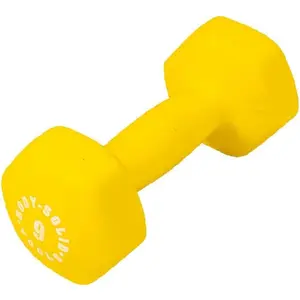 212 MAIN 9 lbs Hexagon Neoprene Dumbbells, Unisex Hand Weights for Weight Training & Physical Therapy, Yellow