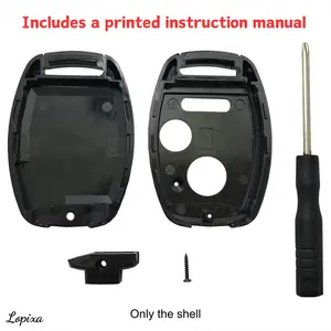 Lopixa™ Replacement Key Fob Cover Case fits for 2006 2007 2008 2009 2010 2011 Honda Accord Civic CRV Pilot Ridgeline Odyssey Keyless Entry Remote Key Fob Shell 2+1 Button （Includes instructions）