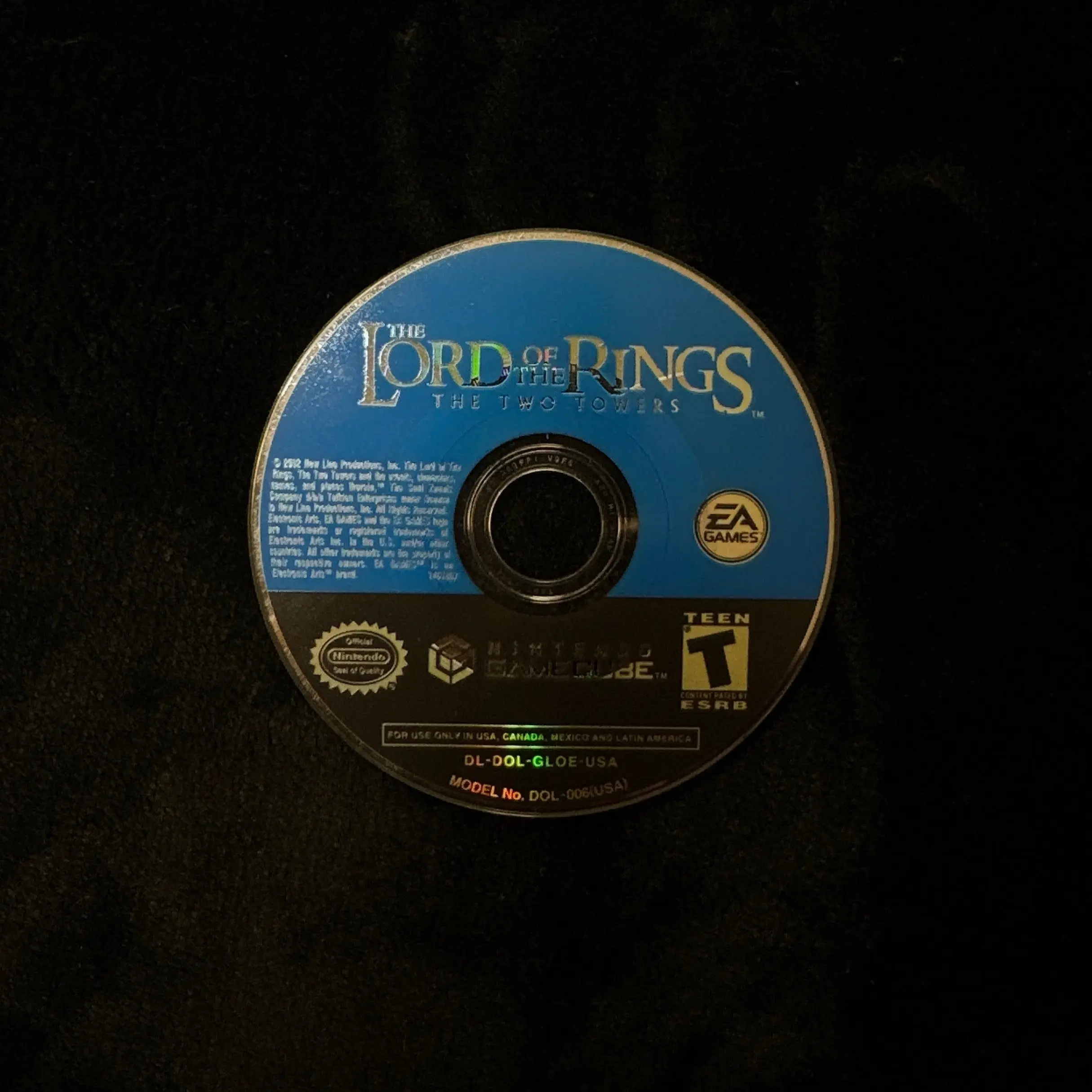 Lord of the Rings the Two Towers for Nintendo GameCube (loose disc)