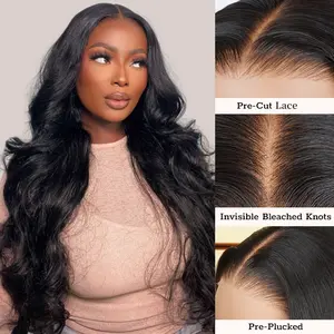 West Kiss Glueless Wig Body Wave 7x5 Closure Wig Pre Cut Ready To Go 5x5 Lace Closure Wig Human Hair Beginner Friendly