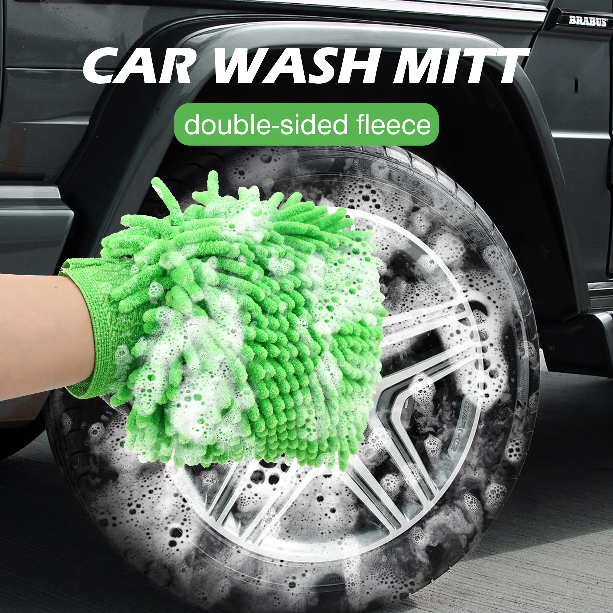 1 Count Premium Dual-Pile Microfiber Wash Mitt - High-Grade Split Microfiber Plush Hand Wash Detailing Tool for Scratch-Free, Swirl-Free Cleaning