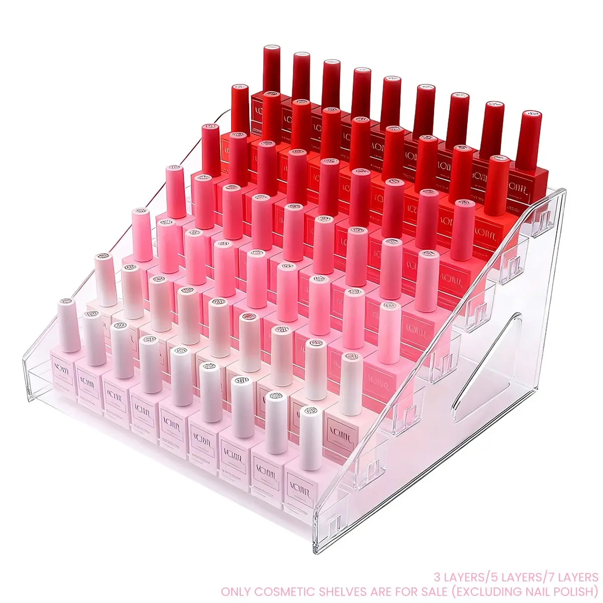Acrylic Nail Polish Organizer Rack, Nail Polish Storage, 7-Layer Display Stand, Holds 96 Bottles, 31x11.6x5.11 Inches, Suitable for 1-2oz Bottles