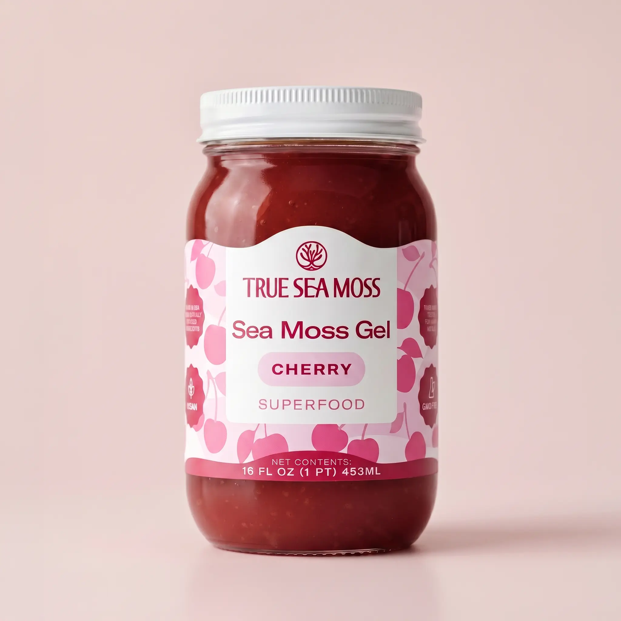 TrueSeaMoss Cherry Irish Sea Moss Gel – Rich in Minerals & Vitamins – supports immune, improves digestion, boost energy, skin & hair health