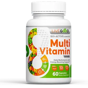 LiveGood Men’s BioActive Complete Multivitamin | Daily Energy, Immunity & Wellness Support | Vitamins A B12 C E + Lycopene