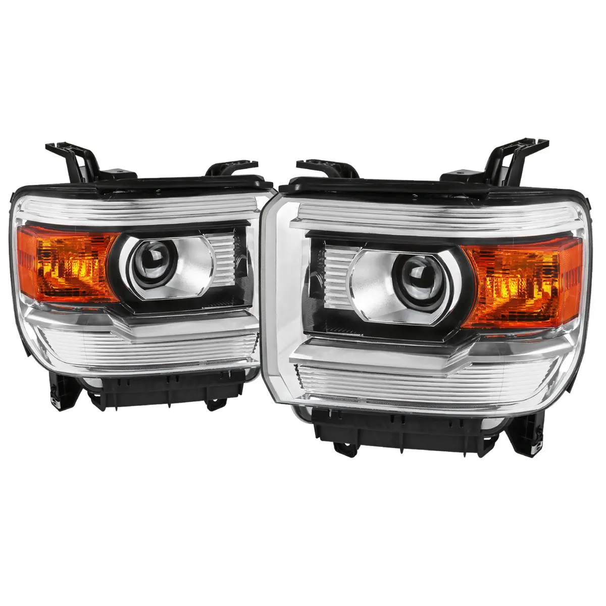 2014-2019 GMC Sierra 1500/2500 HD/3500 HD Projector Headlights (Chrome Housing/Clear Lens) 2014-2019 GMC Sierra 1500/2500 HD/3500 HD Projector Headlights (Chrome Housing/Clear Lens)