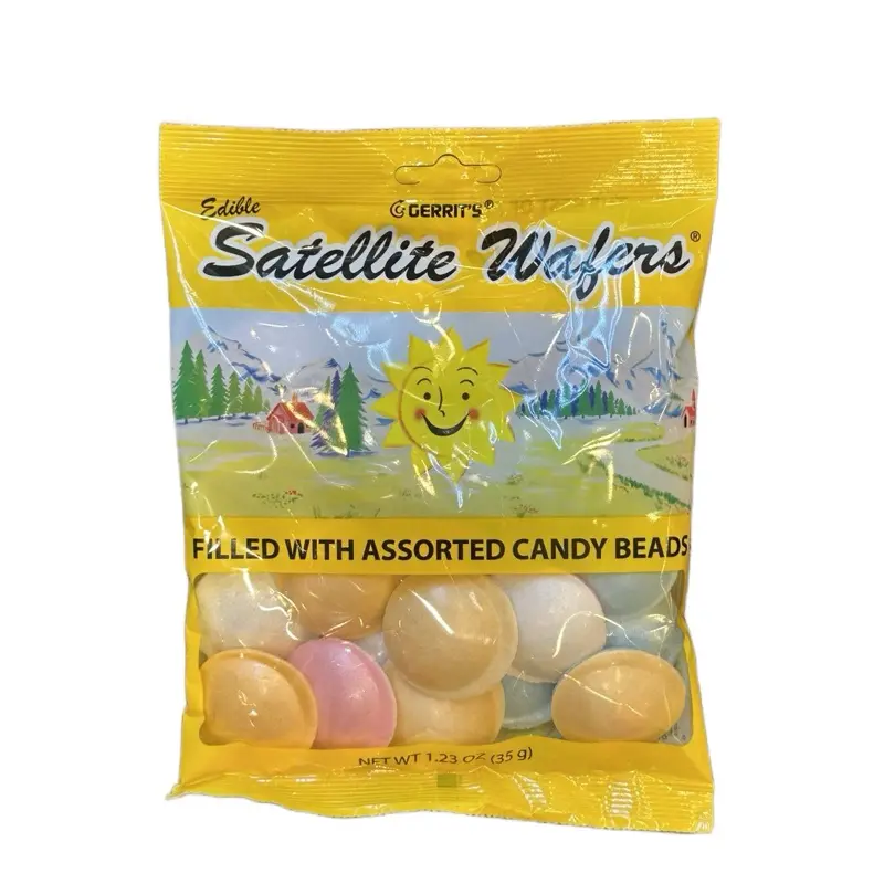 Garrit’s Satellite Wafers Filled with Assorted Candy Beads Retro Candy Sweet Snack Sweet Snack Bonbon Gifting Sharing Fruit Flavored