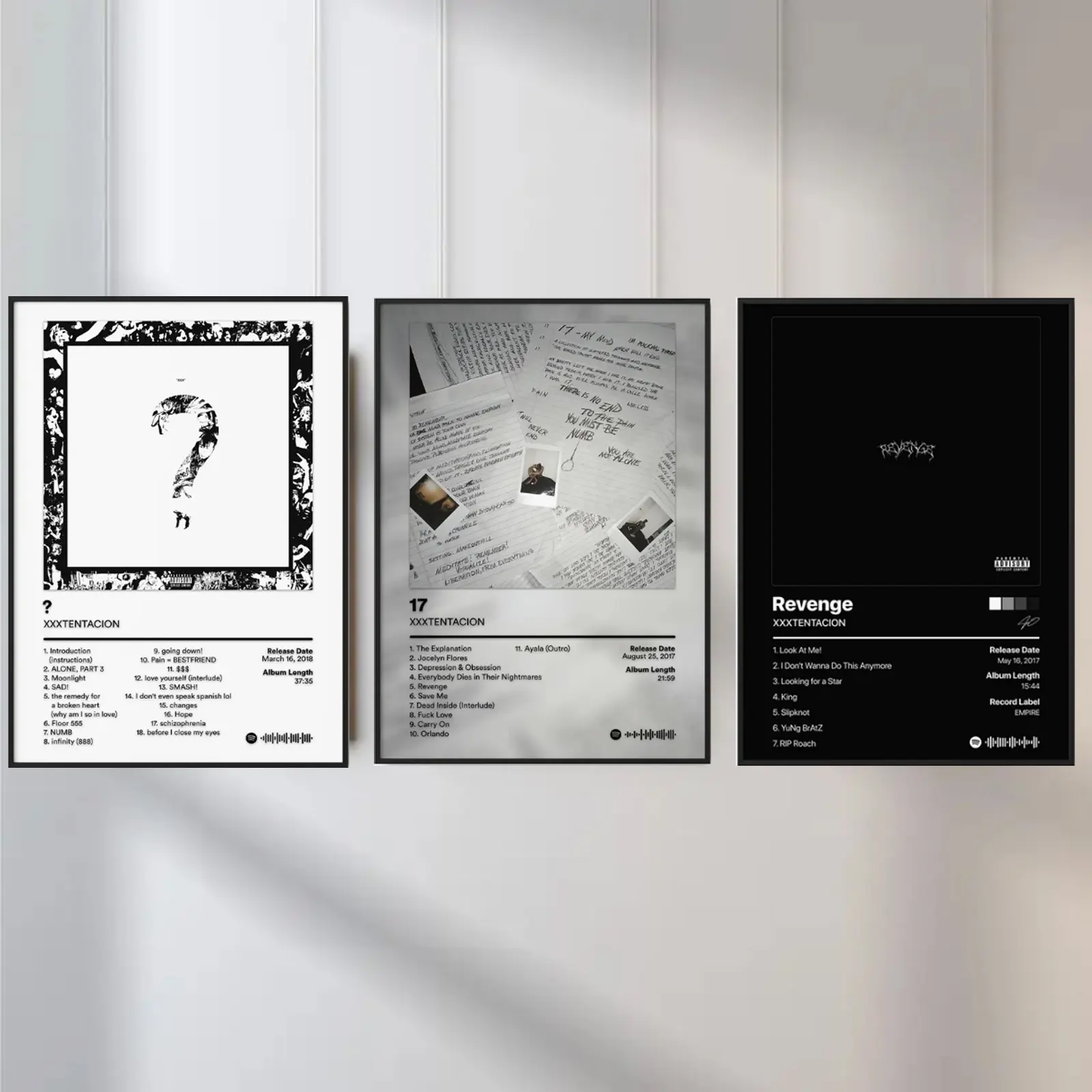 SET 3 XXXTENTACION Album Cover Poster Premium Wall Art Poster Unframed HD Print Home Office Decor Unique Trendy Gift