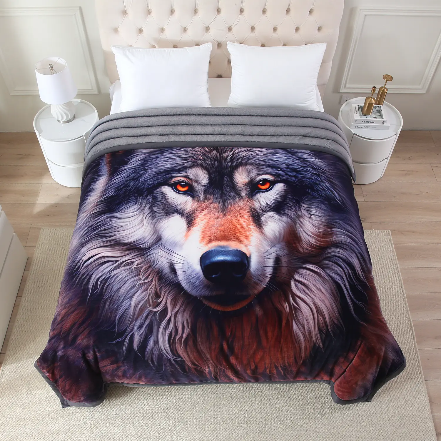 Cozy Chic King Size Winter Blanket - 11 lbs, 85"x93", Heavy 3-Ply A&B Printed Plush Raschel Knit, Silky Soft Crystal Velvet Texture, Cozy Chic Blanket
