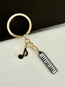 Music Note Piano Key Violin Combination Keychain, Unique Fashion Key Ring Accessory, Stylish and Personalized Key Holder