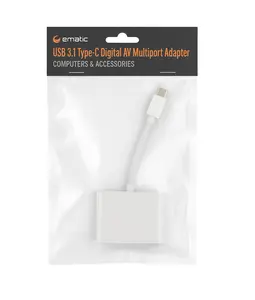 Ematic EUS311A USB 3.1 Type-C Digital AV Multiport Adapter with 4K HDMI Output & USB-C Charging Port