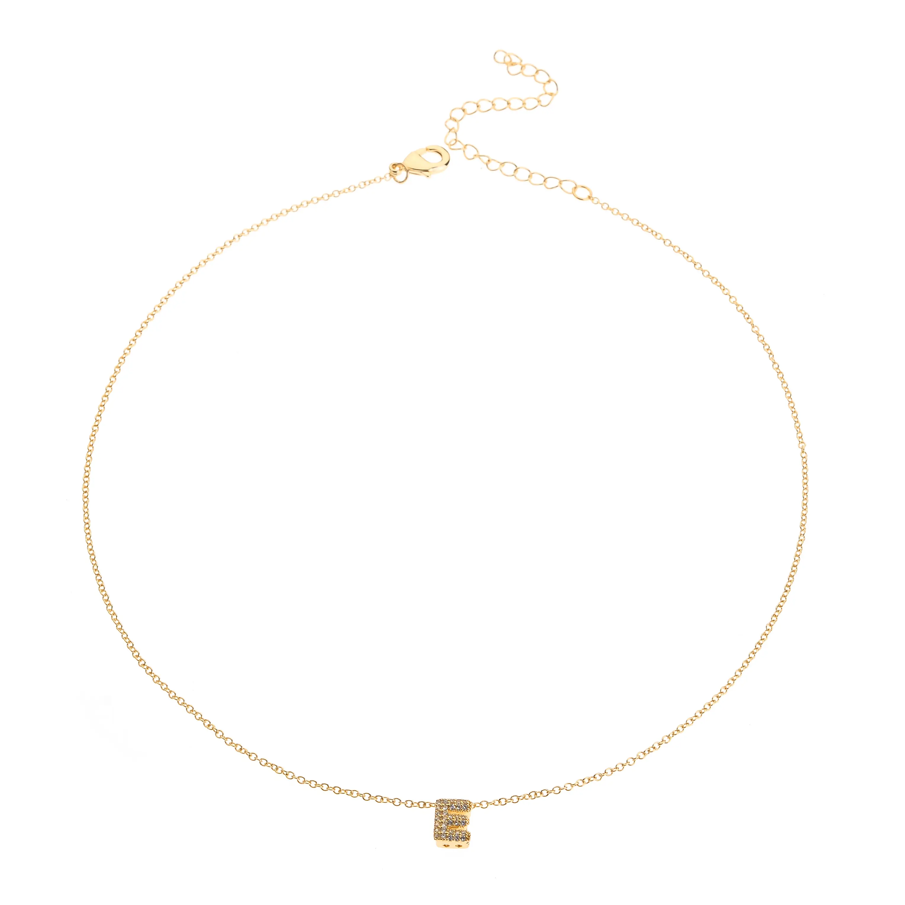 Bubble Letter Initial Necklace