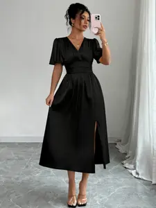 Elegant Chic Solid Fitted Dress for Adults, Daily Casual Wear, Formal, Party, Holiday Fashion, Stylish Clothing for Women, Perfect for Gatherings
