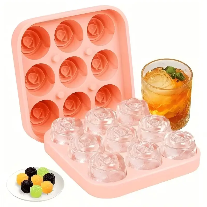Ice Cube and Ice Cream Mold Set, 2-Piece Non-Stick Shaped Tray, Easy Release, Perfect for Homemade Flavored Ice Cubes, Smoothies, Frozen Desserts, Ice Molds