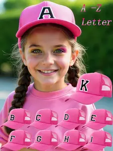 1 Piece  26 letter Baseball Cap for Kids 3-8 Years, Adjustable Breathable Mesh Sun Hat, Customizable Letters, Custom Initials Hat, Casual Daily Wear, Perfect Gift
