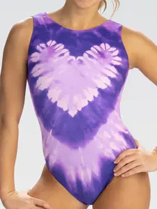 Heart Print Ballet Dance Practice Costume, Leotard Dance, Colorful Girls Gymnastics Tight Fit, Comfortable Soft Breathable Fabric, All Season Use