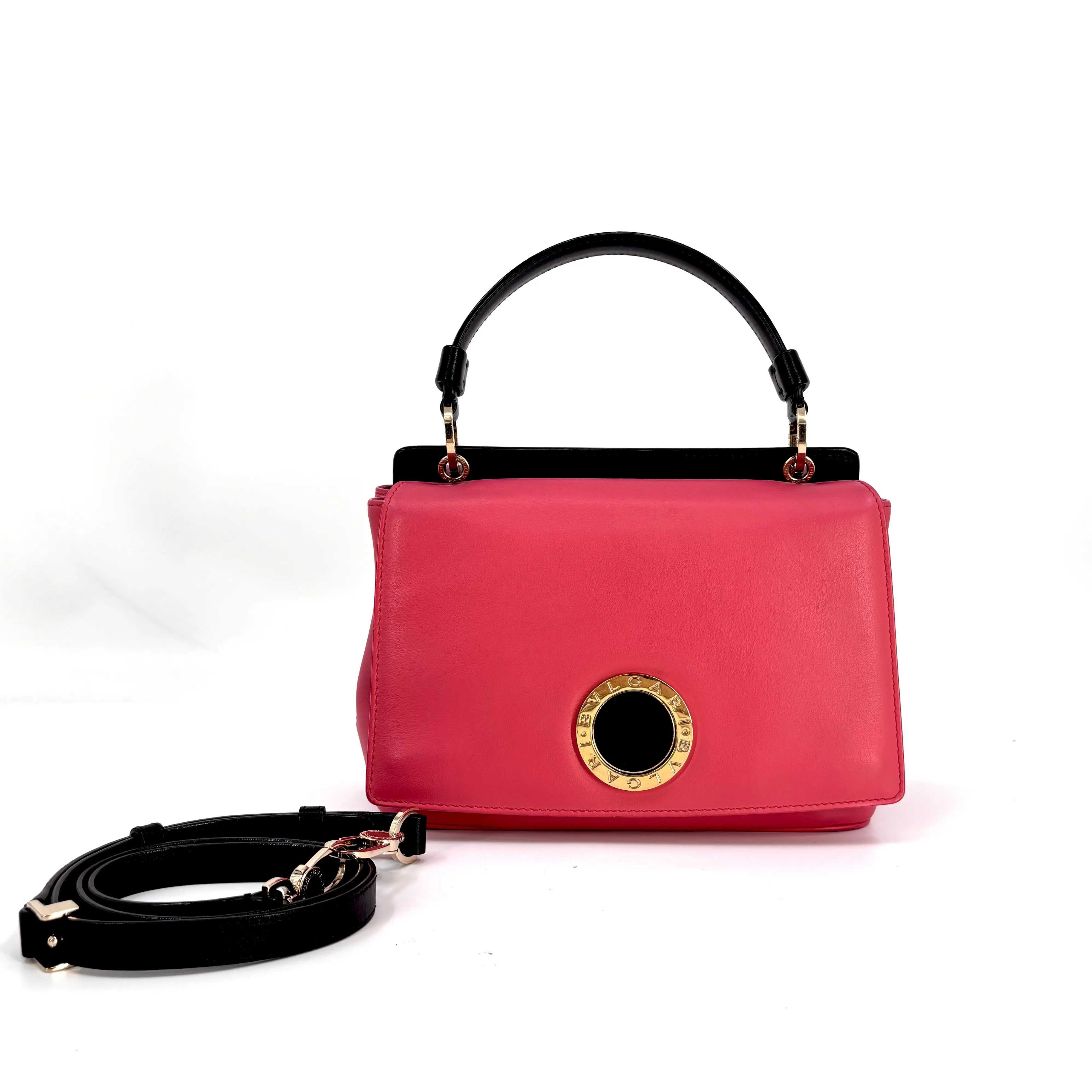 Pre-owned Bvlgari leather Shoulder bags 2010 2025 Duet Top Handle Bag satchel JV00185