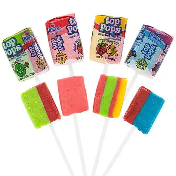 Top Pop Chewy Taffy Candy Suckers: 48-Piece Box Top Pop Chewy Taffy Candy Suckers: 48-Piece Box