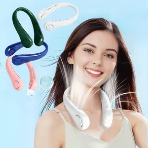 Clearance! 360° Cooling Leafless Bladeless Neck Fan, Portable Neck Fan, 3 Speeds, Portable and Lightweight, 1000mAh Rechargeable, Hands-Free Wearable Personal Fan Unisex Design for Men Women Kids, Perfect for Sports Outdoor Commute