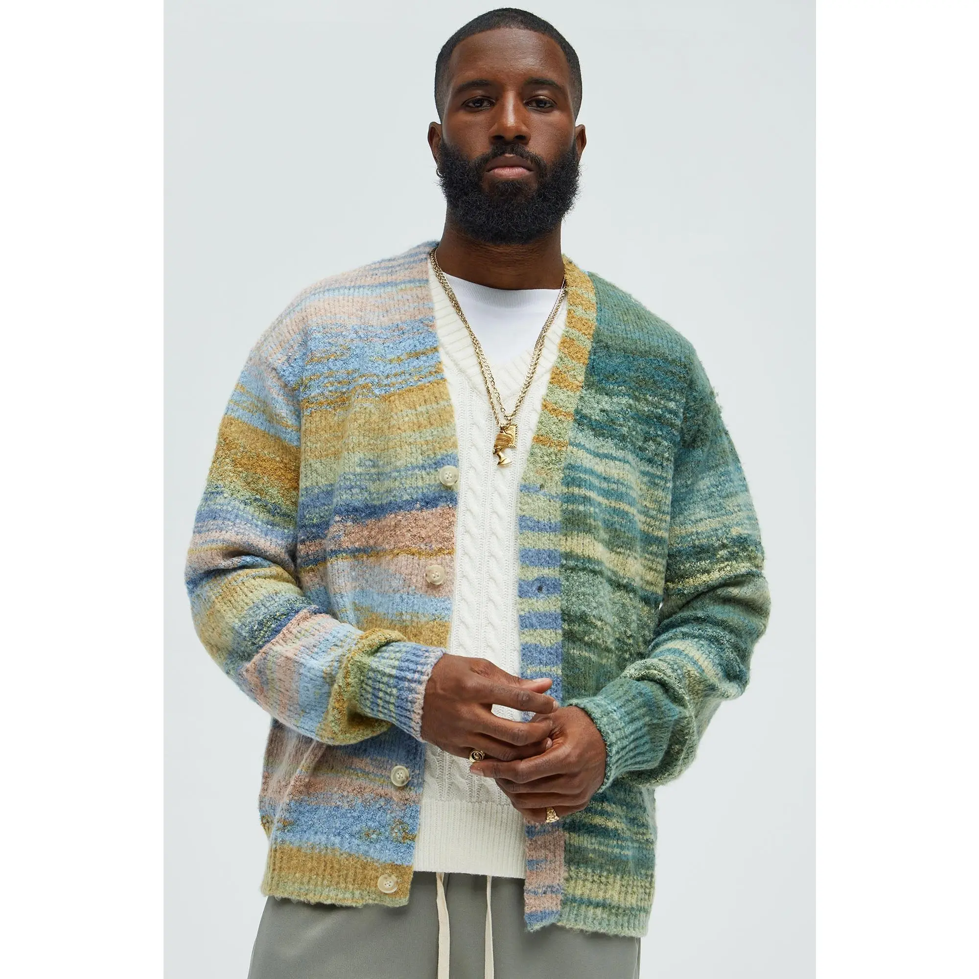 Cameroonian Textured Cardigan - Multi Color