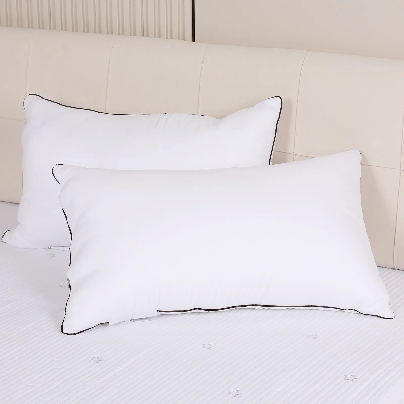UFIST 2Pcs Luxury Hotel Bed Pillows - Fiber Filling, White Contemporary Bedding for Home Travel Guest Rooms, Sturdy Ideal for Back Side Sleepers, Neck Support, Multi-Purpose Use Pillows For Bed and Deep Sleep outdoorfun