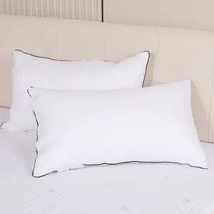 UFIST 2Pcs Luxury Hotel Bed Pillows - Fiber Filling, White Contemporary Bedding for Home Travel Guest Rooms, Sturdy Ideal for Back Side Sleepers, Neck Support, Multi-Purpose Use Pillows For Bed and Deep Sleep