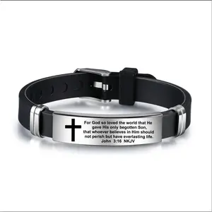 Inspirational Quote Faith Christian Bible Verse  (JOHN 3:16 ) -silver (NEW)