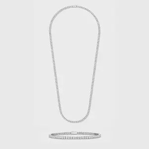 Tennis Chain + Bracelet (Silver) - 3mm