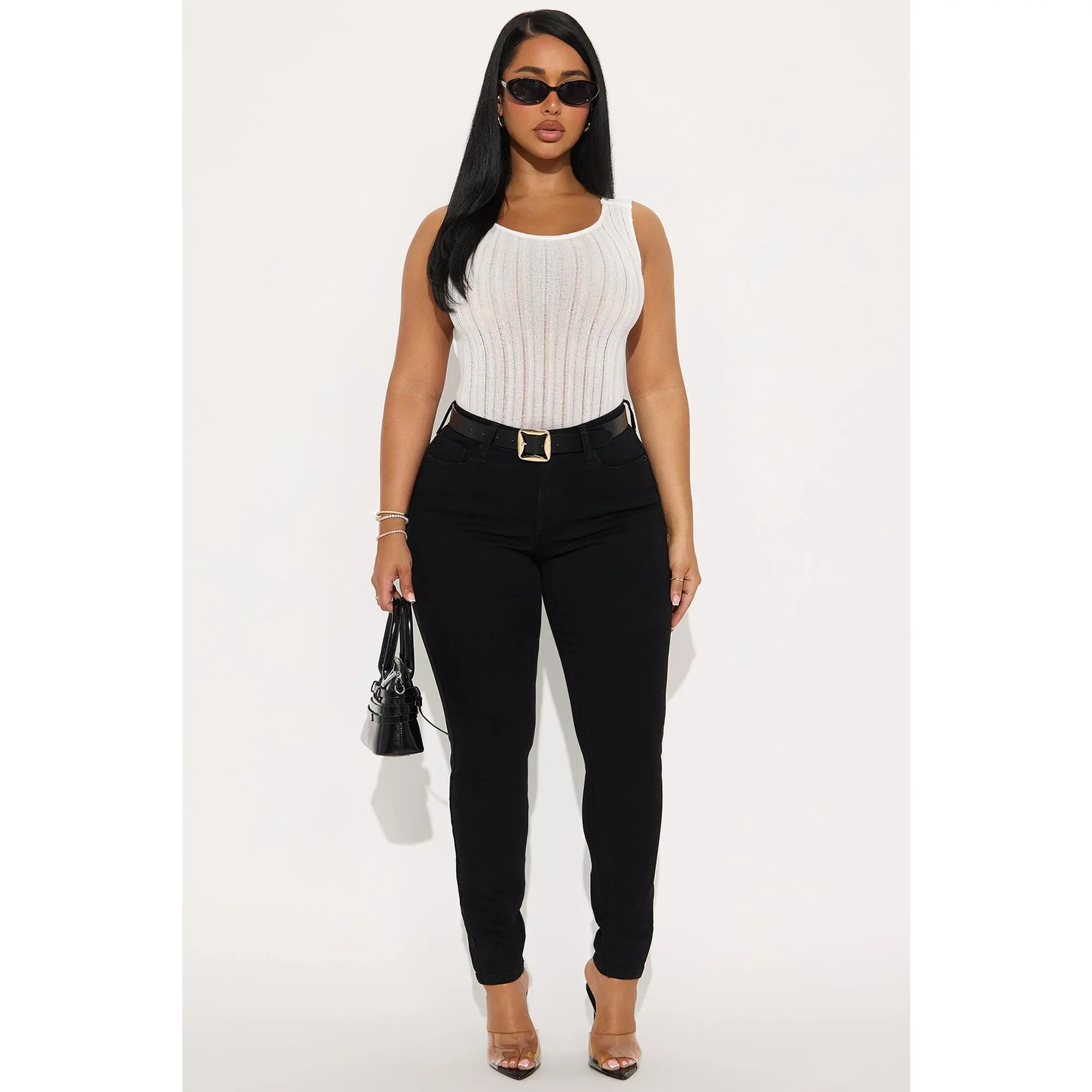 Vibe Check Curvy Stretch Skinny Jeans - Black