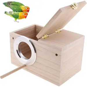 Nesting Box, Bird Nest Breeding Box Cage Wood House for Finch Lovebirds Cockatiel Budgie Conure Parrot, outdoorfun