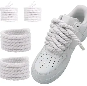 Thick Rope Shoe Laces for Air Force 1, 13mm Wide Round Cotton Chunky Shoelaces Replacement Strings for Sneakers - Rope Laces