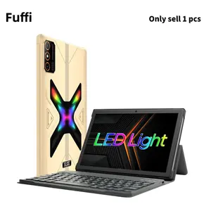 FUFFi LED illuminated tablet, 10.1-inch screen, 4+64GB RAM, eight core processor, 4G network, dual SIM dual standby, Android system, 2MP+5MP pixels, 5000mAh battery, Android tablet with keyboard/stylus, Android Tablet Computer