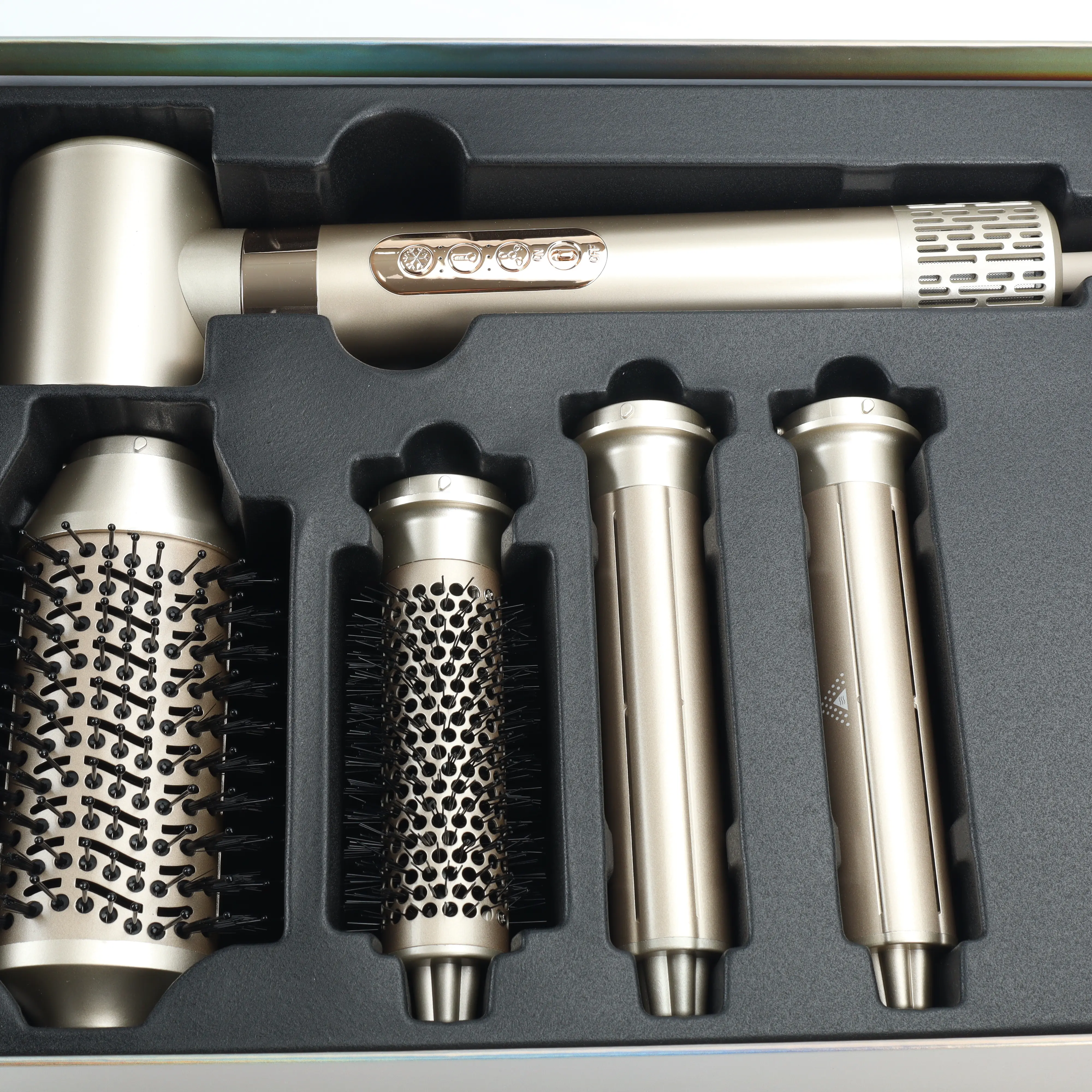 5-in-1 Gift Smart Hair Styling Tool Set with 5 Interchangeable Attachments and User Manual for Versatile Styling Options curling wand curls hot tie xl Styler Heated Curler