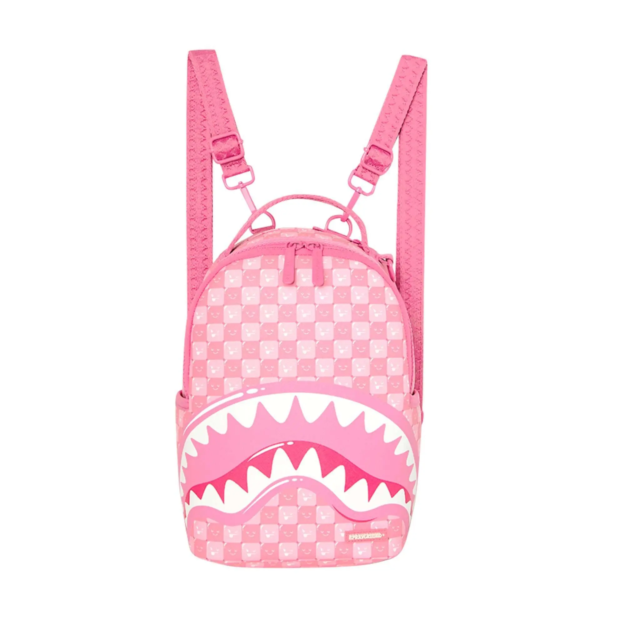 SPRAYGROUND PINK NEW CHECK FACES MINI BACKPACK