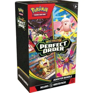 Pokémon TCG: Mega Evolution Perfect Order Booster Bundle - 6 Packs of New Cards Featuring Mega Evolution Pokémon Ex & Secret Powers Awaken