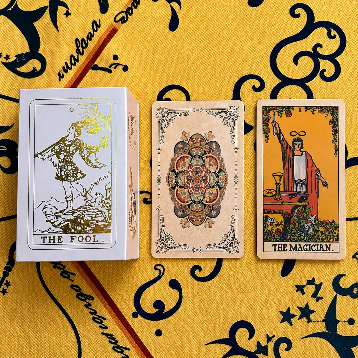 Tarot Cove Blue Sun & Moon Shimmer Tarot Deck Waterproof Durable Rider-Waite Divination Cards Set for Beginners & Experienced Readers