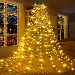 Vibrant Christmas Tree LED Light String Set, Led Star Light, 200 Leds, Indoor Outdoor Decoration, Remote Control, USB Powered, 8 Lighting Modes