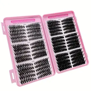 DIY Eyelash Extension Kit, Dense D Curl False Lashes Set, 30+40+50+60+80+100 Pcs, Recyclable, Long and Thick, Made in China, Cosmetic Eyelash Extension