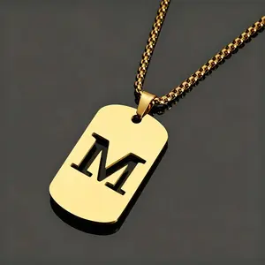 26 Letter Initial Necklace Stainless Steel Personalized Name Jewelry for Couples
