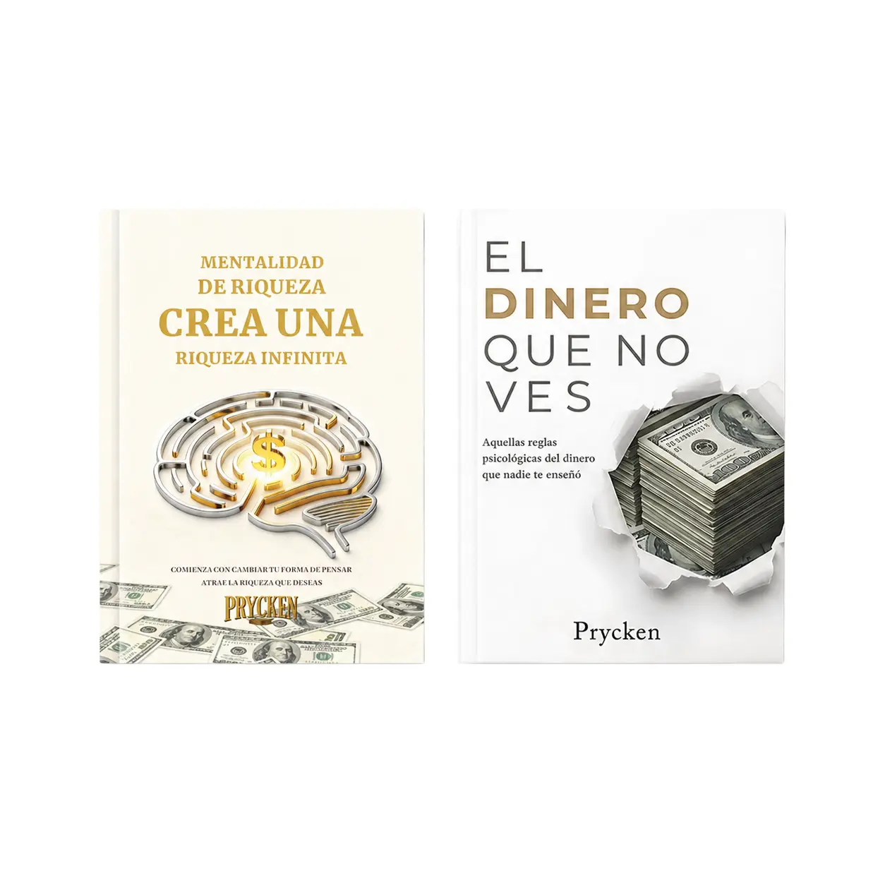 Prycken Pack Doble: Riqueza Mental + Psicología del Dinero | Doble Pack para Mejorar tus Decisiones Financieras y Crear Ingresos.Spanish speakers, ideal for personal growth enthusiasts and gift giving.Limited-Time Shipping Included