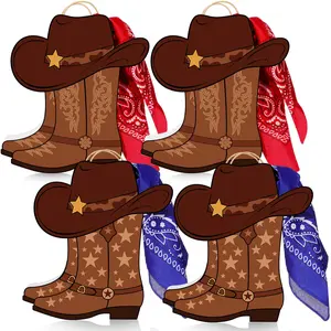 16/32 Pcs Cowboy Party Gift Bags Cowgirl Boots Gift Paper Bags with Handle paisley bandanas Western Theme Party Decorations for Summer Birthday Wedding girls' night Last Rodeo Party bridal showers Supplie