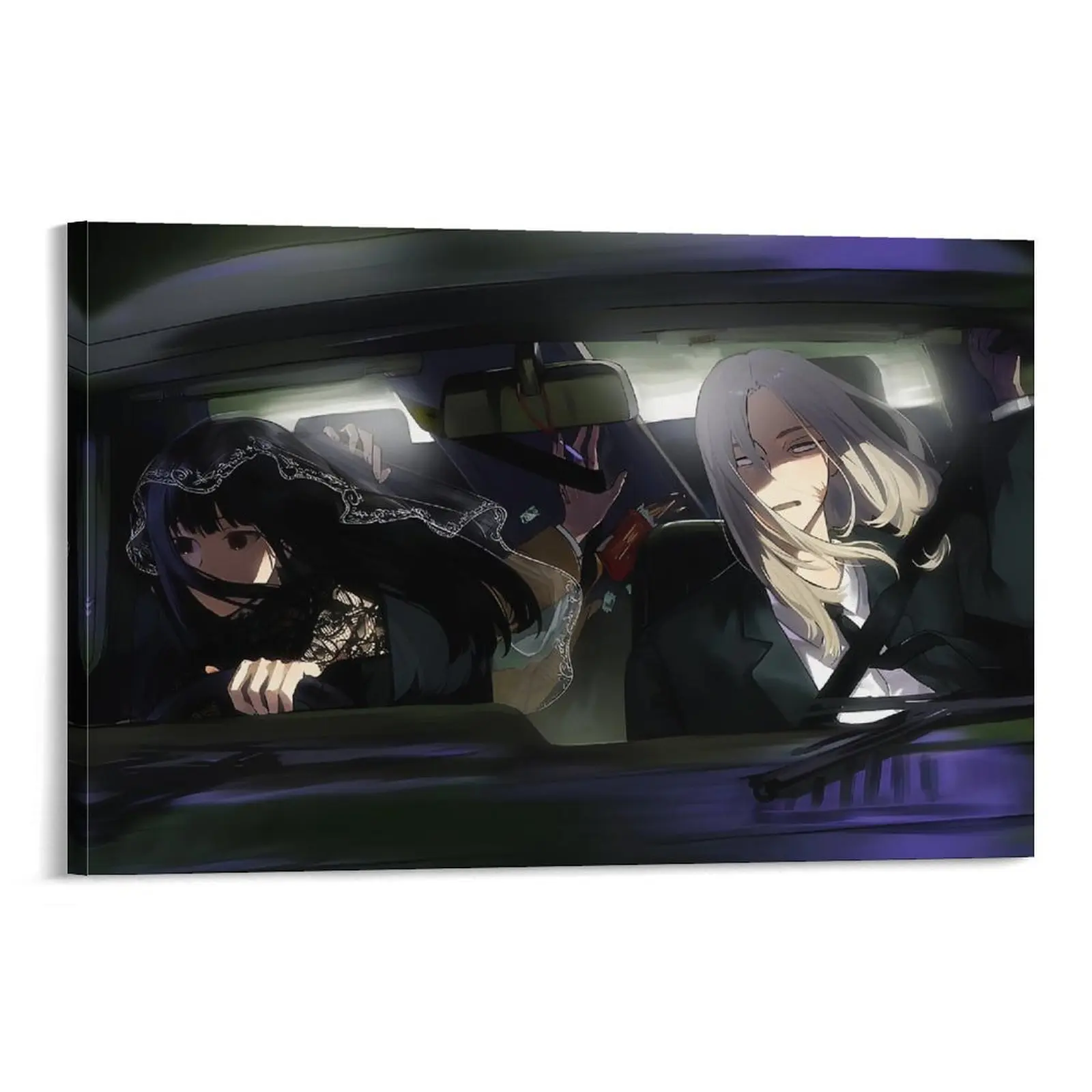 SAKAMOTO DAYS Osaragi Shishiba Nagumo Yoichi Anime Car Canvas Wall Art, Dark Aesthetic Japanese Poster, Cinematic Anime Character Artwork, Cool Gaming Room Decor for Anime Fans