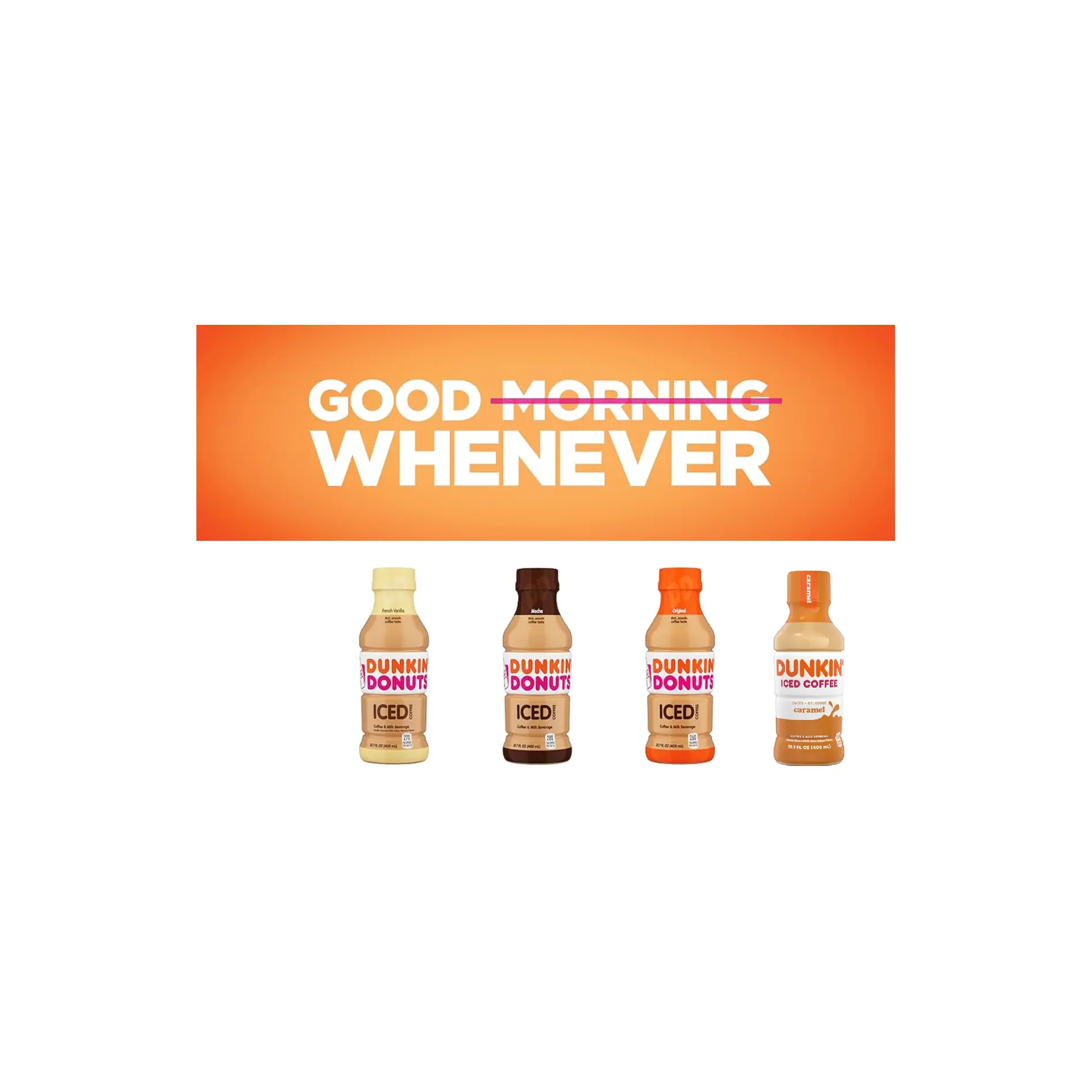 Dunkin' Donuts Iced Coffee Variety Pack - 12 Bottles of Liquid Productivity, The Caffeine Survival Kit