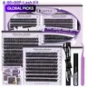 DIY Lash Extension Kit, 360pcs D Curl Individual Lashes, Natural Lash Glue, 8-16mm Mixed Lengths, Home Use Lash Extensions