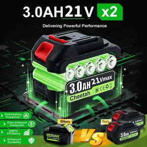 Cheetah 3.0AH 21Vmax Batteries x2 - Gift with Your Blower for Enhanced Performance - 21V Batteries for Consistent Power